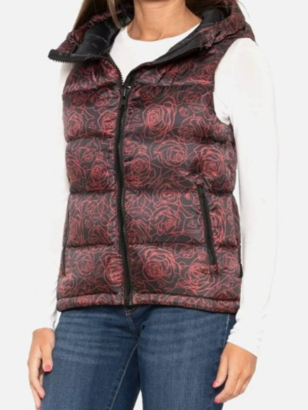 NWT HEAD Rebels Hoodie Phase Floral Vest Down Insulated Size S / M